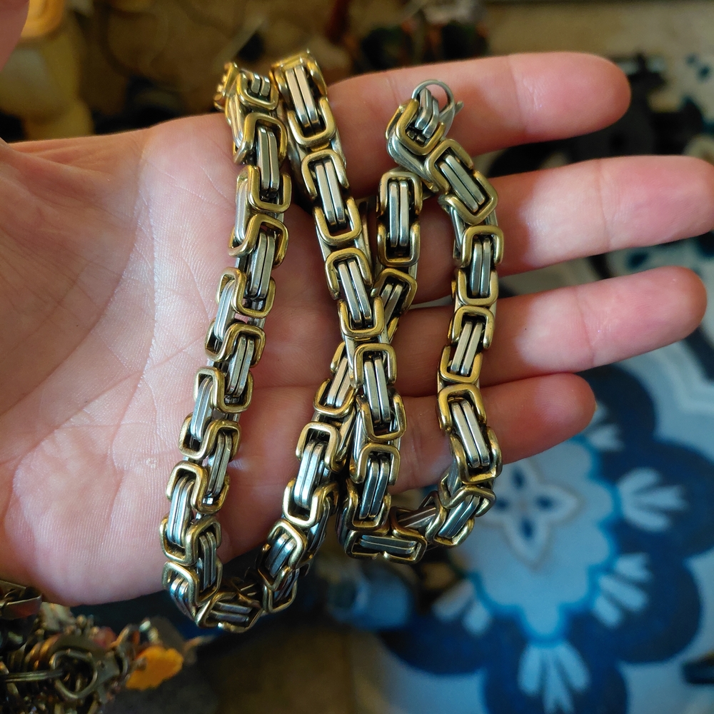 Bold Two-Tone Chain Necklace